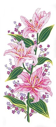 Grafitec Pink Lillies Needlepoint Canvas