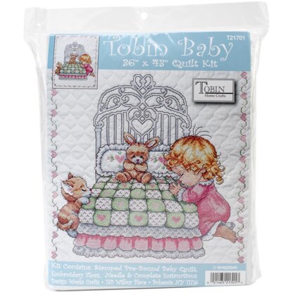 Tobin Stamped Quilt 36in x 43in Bedtime Prayer Cross Stitch Kit