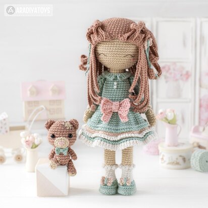 Crochet Doll Pattern Amigurumi Doll SHELLY tutorial dress PDF file crochet pattern for doll amigurumi digital by AradiyaToys (Olka Novytska) DIY Handmade