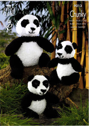 Panda Toys in King Cole Cuddles Chunky - 9013