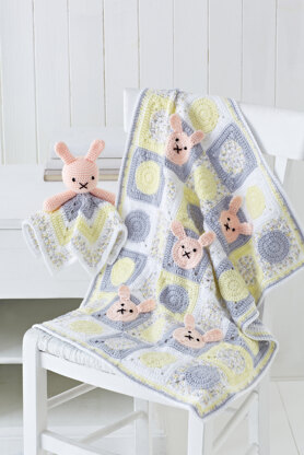Teddy Blanket, Bunny Blanket, Teddy Comforter Toy & Bunny Comforter Toy in King Cole Cherished DK  - 5503 - Leaflet