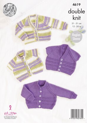 Cardigans in King Cole Comfort DK & Comfort Prints DK - 4619 - Downloadable PDF