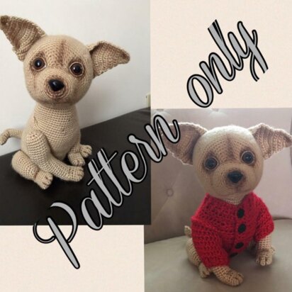 Chihuahua Dog in sweater crochet toy