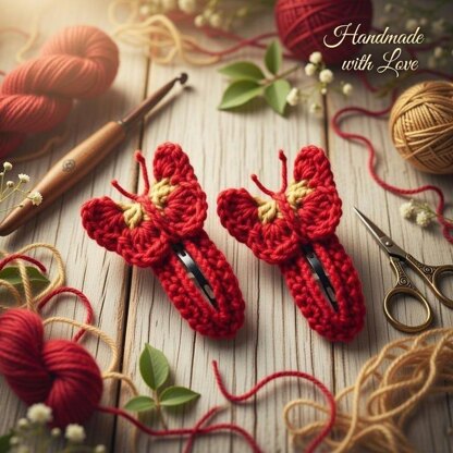 Crochet Butterfly Hair Clip Pdf + Video Tutorials