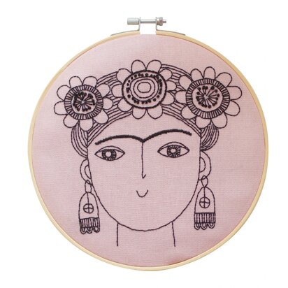 Cotton Clara Jane Foster Frida Hoop Embroidery Kit - 20cm