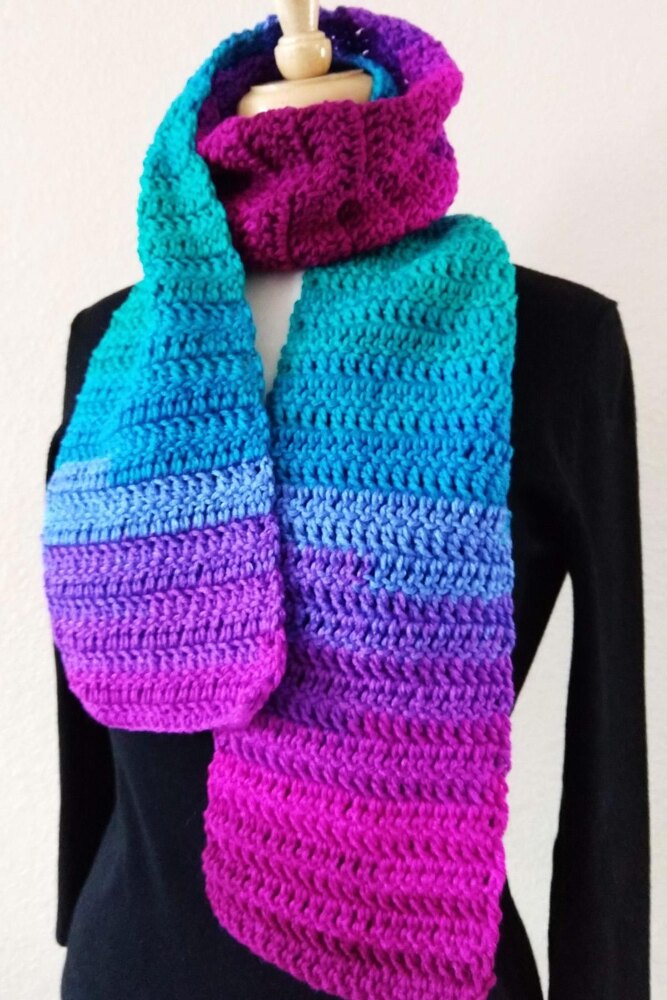 Easy Beginner Double Crochet Scarf Crochet pattern by Susan Lowman