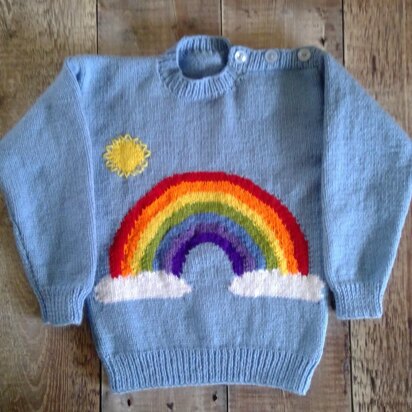 Child's Rainbow Sweater in DK - knitting pattern