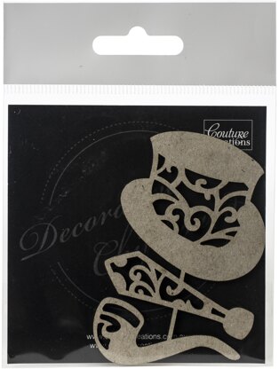 Artdeco Creations Couture Creations Gentlemans Emporium Chipboard 3/Pkg - Hat, Tie & Pipe