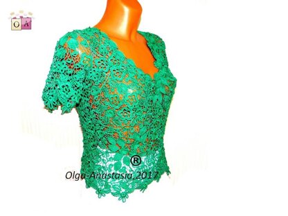 Emerald lace blouse