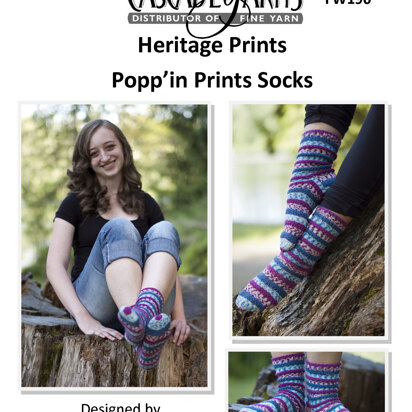 Popp'in Prints Socks in Cascade Yarns Heritage Prints  - FW190 - Downloadable PDF