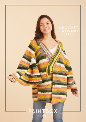 Crochet Batwing Coat - Free Crochet Pattern For Women in Paintbox Yarns Chunky Pots