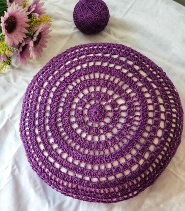 Sweet Pea crochet cushion