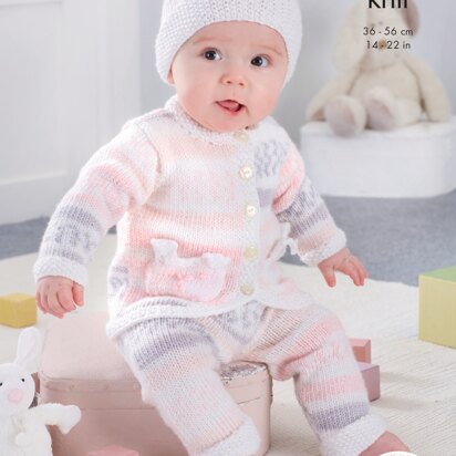 Baby Set Knitted in King Cole Double Knit - 5725 - Downloadable PDF