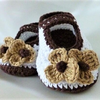 Crocheted Baby Girls Shoes Booties