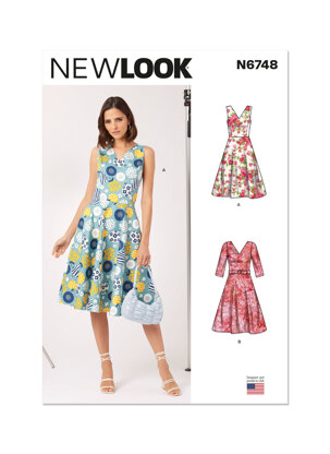 New Look Misses' Dress With Sleeve Variations N6748 - Paper Pattern, A (8-10-12-14-16-18)