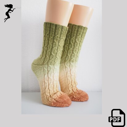 Free Patons Cables And Ribs Knit Socks Pattern