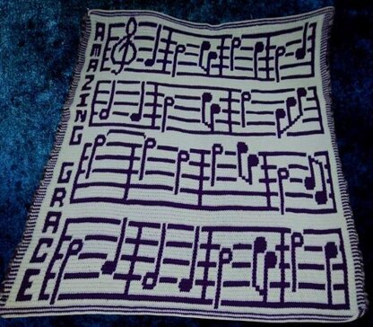 Amazing Grace Music Blanket Pattern