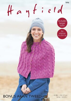 Cape in Hayfield Bonus Aran Tweed - 7896 - Downloadable PDF