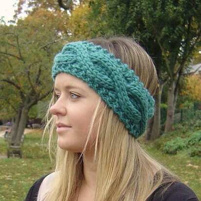 Headband Earwarmer with Chunky Rope Cable