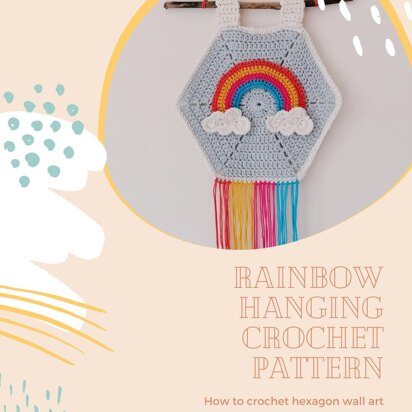 Hello rainbow wall hanging