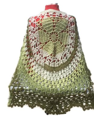 Avocado Poncho Shawl