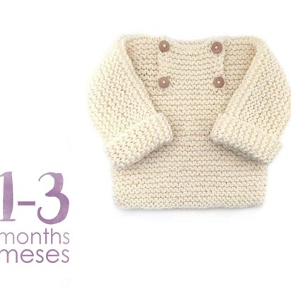 Size 1-3 months - Natural Baby Sweater
