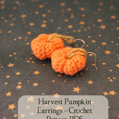 Harvest Pumpkin Earrings - Crochet Pattern