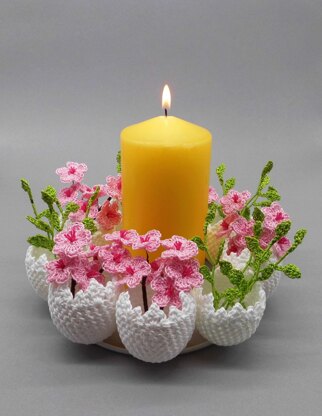 Osterdeko Ostereier mit Kirschblüten