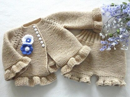 Knitting Baby Cardigan Garter Stitch Baby Bloomers