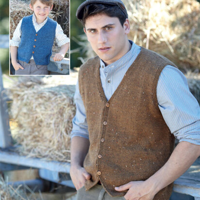 Waistcoat in Sirdar Harrap Tweed DK - 7394 - Downloadable PDF