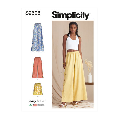 S9376  Simplicity Sewing Pattern Misses' Pull-on Trousers