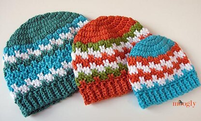 Leaping Stripes and Blocks Beanies