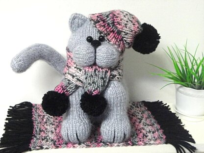 Knitting PATTERN Children Toy Cat Animal,