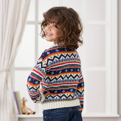 Tig Tag Fair Isle Cardigan in West Yorkshire Spinners Bo Peep Luxury Baby DK - DBP0220 - Downloadable PDF