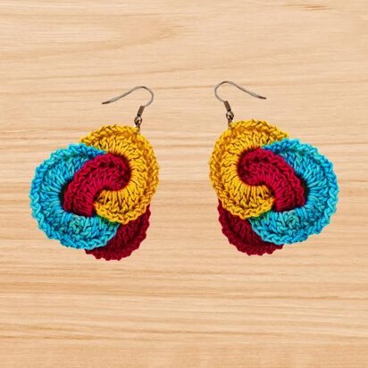 Crochet 3 circles earrings