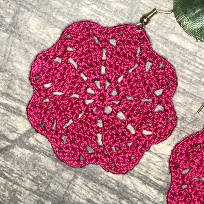 12. Red flower earrings