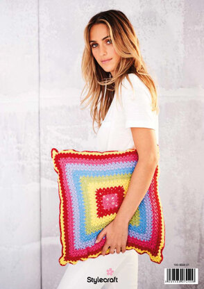 Crochet Blanket & Cushion in Stylecraft Life DK & Life Changes - 9559 - Downloadable PDF