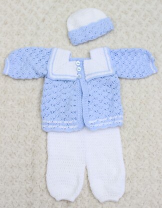 Crochet Pattern Baby Sailor Set UK & USA Terms #17