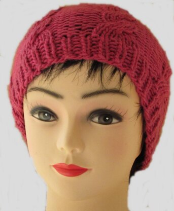 Raspberry Cabled Beanie