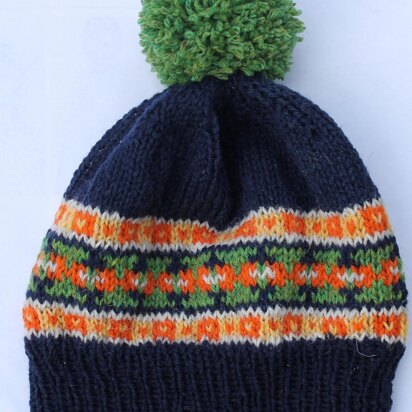 Hat With Fair Isle Border