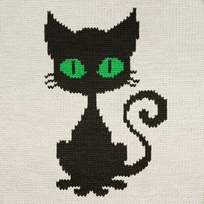 Funny Black Cat Knitting Chart