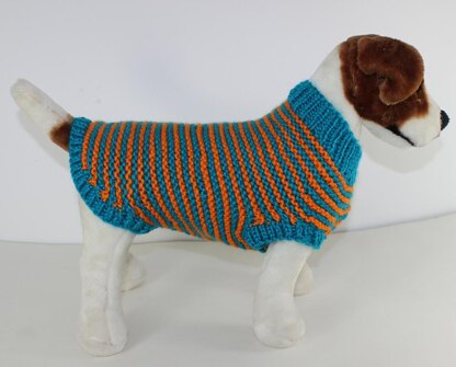 Chunky Stripe Garter Stitch Dog Coat