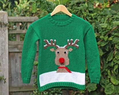P111 Snowy Rudolph Jumper