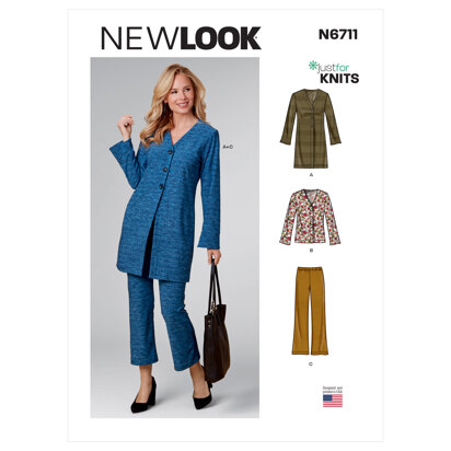 New Look Sewing Pattern N6711 Misses' Cardigans and Pants - Paper Pattern, Size A (8-10-12-14-16-18-20)