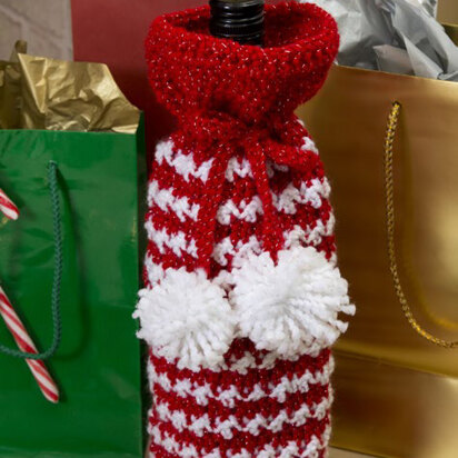 Holiday Spirits Bottle Bag in Red Heart Holiday - LW3206 - Downloadable PDF