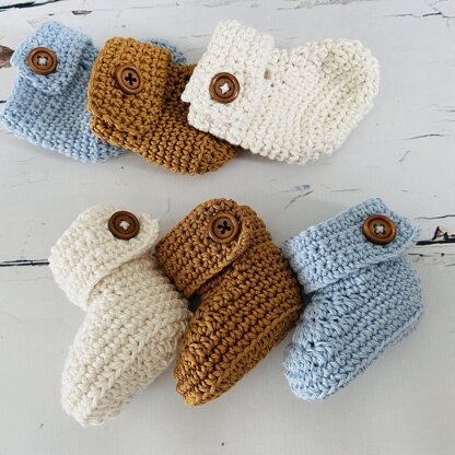 Button Baby Booties