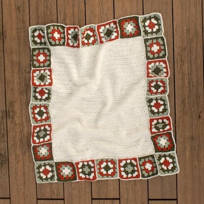 Granny Square Border Blanket