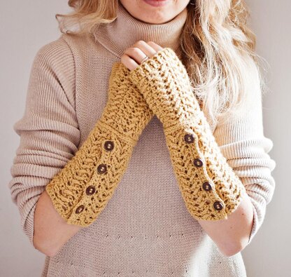 Buttoned Fingerless Gloves