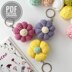 Crochet flower keychain amigurumi pattern Bag charm Crochet car mirror hanging