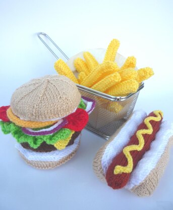 Hamburger and Hot Dog with Chips